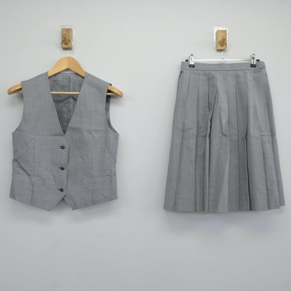 【中古】神奈川県 桐光学園高等学校 女子制服 2点（ベスト・スカート）sf024793