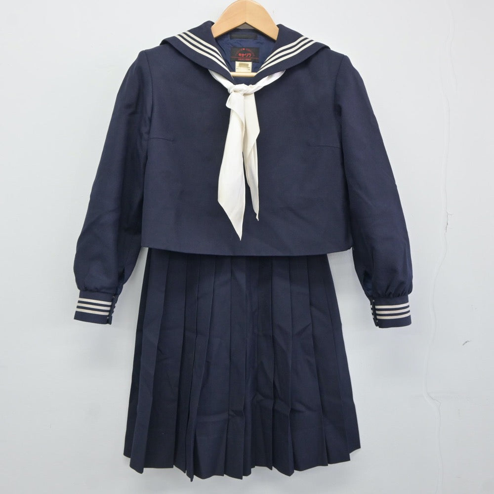 【中古】広島県 広島皆実高等学校 女子制服 3点（セーラー服・スカート）sf024797