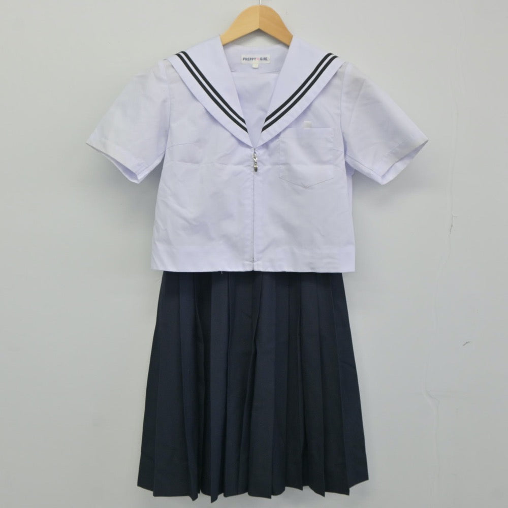 【中古】愛知県 大府南中学校 女子制服 3点（セーラー服・セーラー服・スカート）sf024806