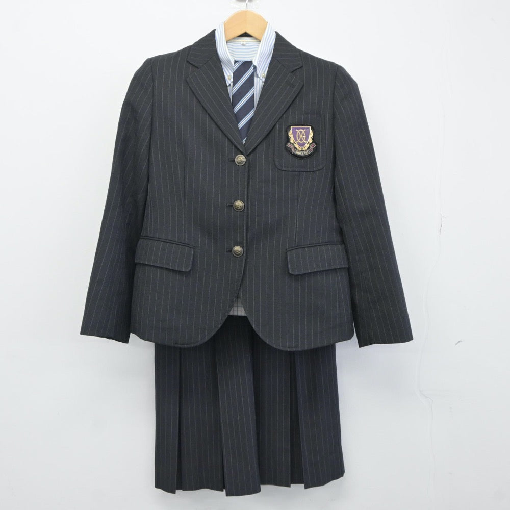 【中古】熊本県 九州学院高等学校 女子制服 5点（ブレザー・シャツ・ニット・スカート）sf024808