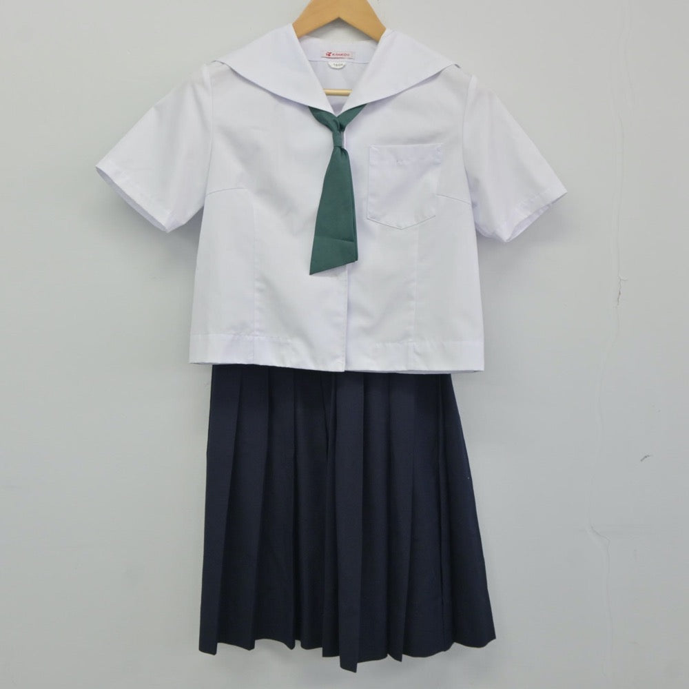 【中古】福島県 東北中学校 女子制服 3点（セーラー服・スカート）sf024809