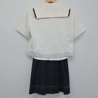 【中古】京都府 京都文教中学校 女子制服 3点（セーラー服・スカート）sf024813