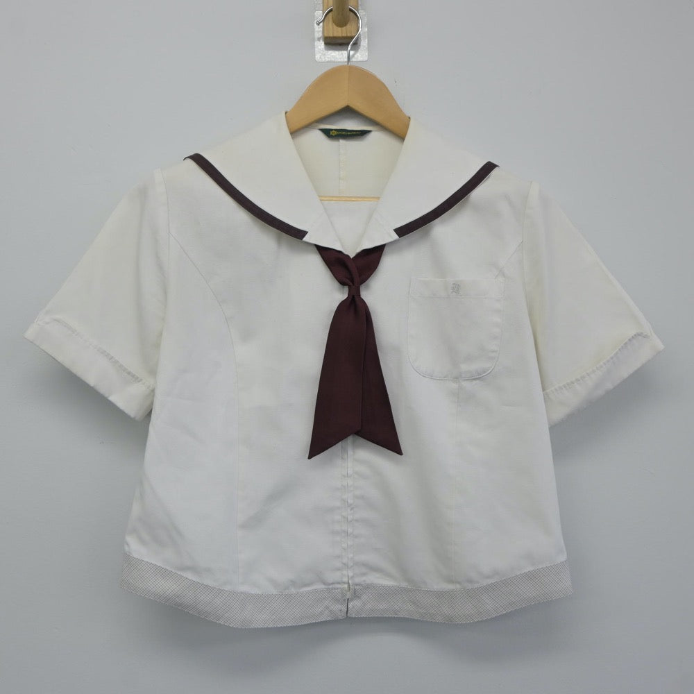 【中古】京都府 京都文教中学校 女子制服 3点（セーラー服・スカート）sf024813