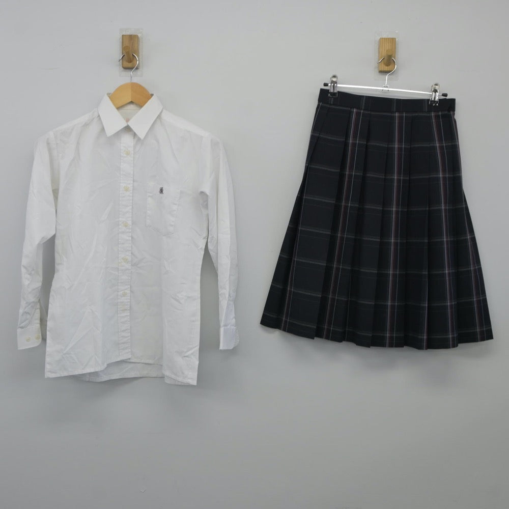 【中古】京都府 城南菱創高等学校 女子制服 3点（シャツ・スカート）sf024819