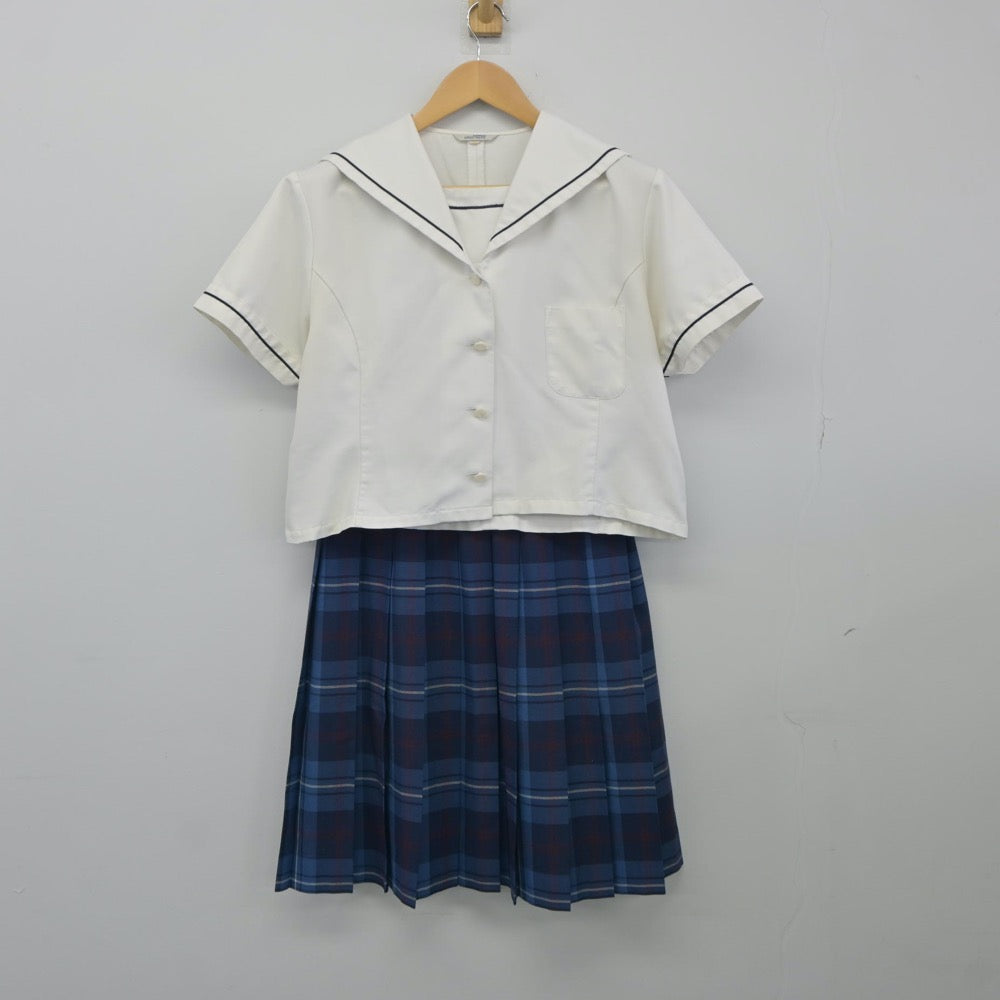 【中古】福島県 本宮高等学校 女子制服 3点（セーラー服・スカート）sf024849