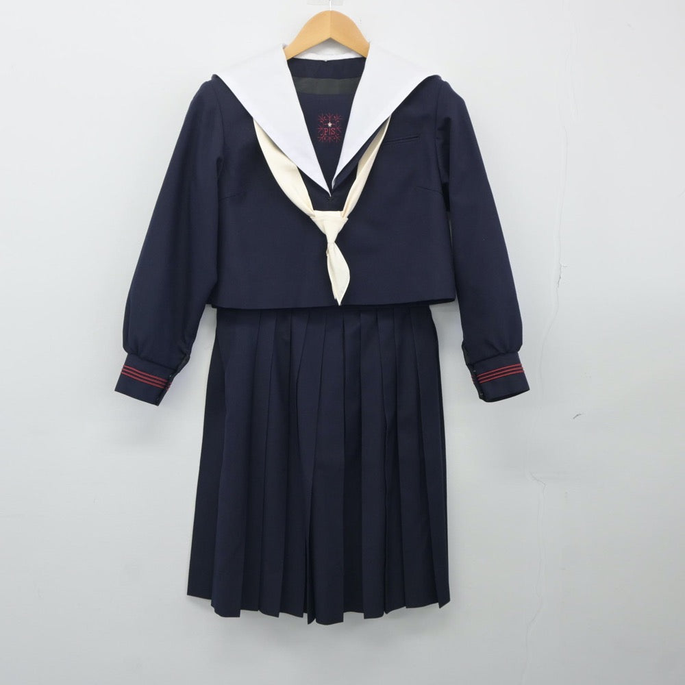 【中古】大阪府 プール学院中学校 女子制服 5点（セーラー服・ニット・スカート）sf024857