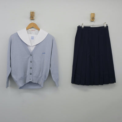 【中古】大阪府 プール学院中学校 女子制服 3点（ニット・シャツ・スカート）sf024858