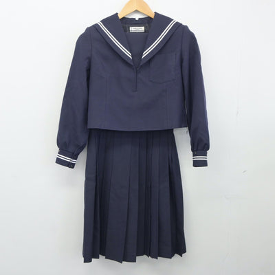 【中古】静岡県 清水飯田中学校 女子制服 2点（セーラー服・スカート）sf024859