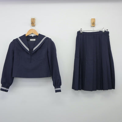 【中古】静岡県 清水飯田中学校 女子制服 2点（セーラー服・スカート）sf024859