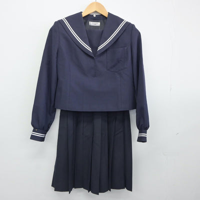 【中古】静岡県 清水飯田中学校 女子制服 2点（セーラー服・スカート）sf024860