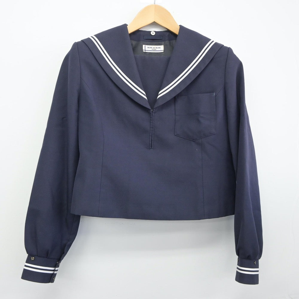 【中古】静岡県 清水飯田中学校 女子制服 2点（セーラー服・スカート）sf024860