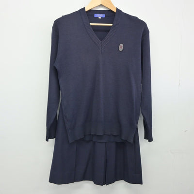 【中古】東京都 共立女子中学校・高等学校 女子制服 2点（ニット・スカート）sf024871