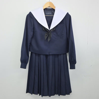 【中古】岐阜県 岐南中学校 女子制服 3点（セーラー服・スカート）sf024875