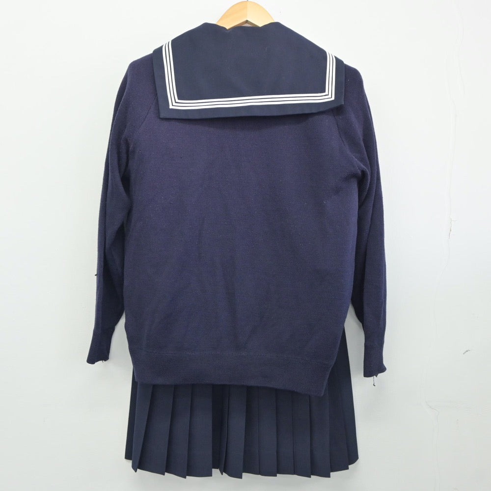 【中古】兵庫県 加古川東高等学校 女子制服 4点（セーラー服・ニット・スカート）sf024890