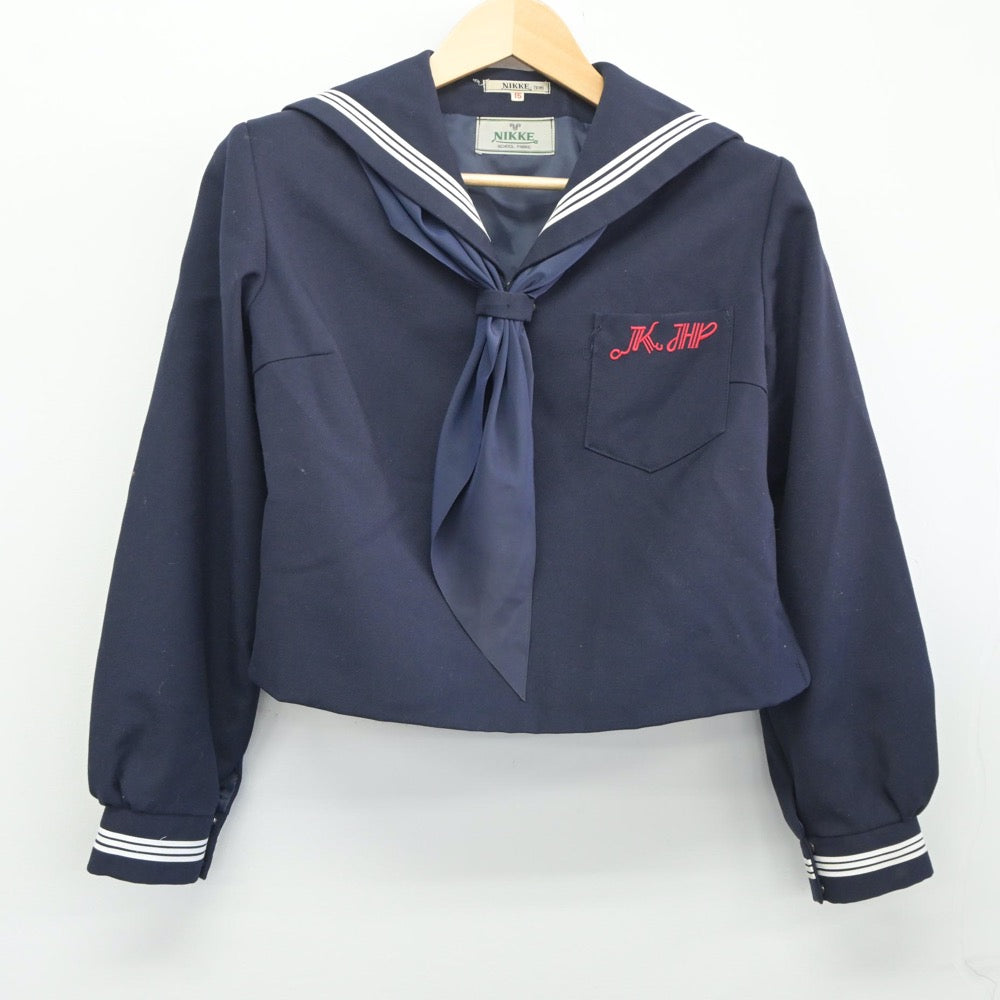 【中古】兵庫県 加古川東高等学校 女子制服 4点（セーラー服・ニット・スカート）sf024890