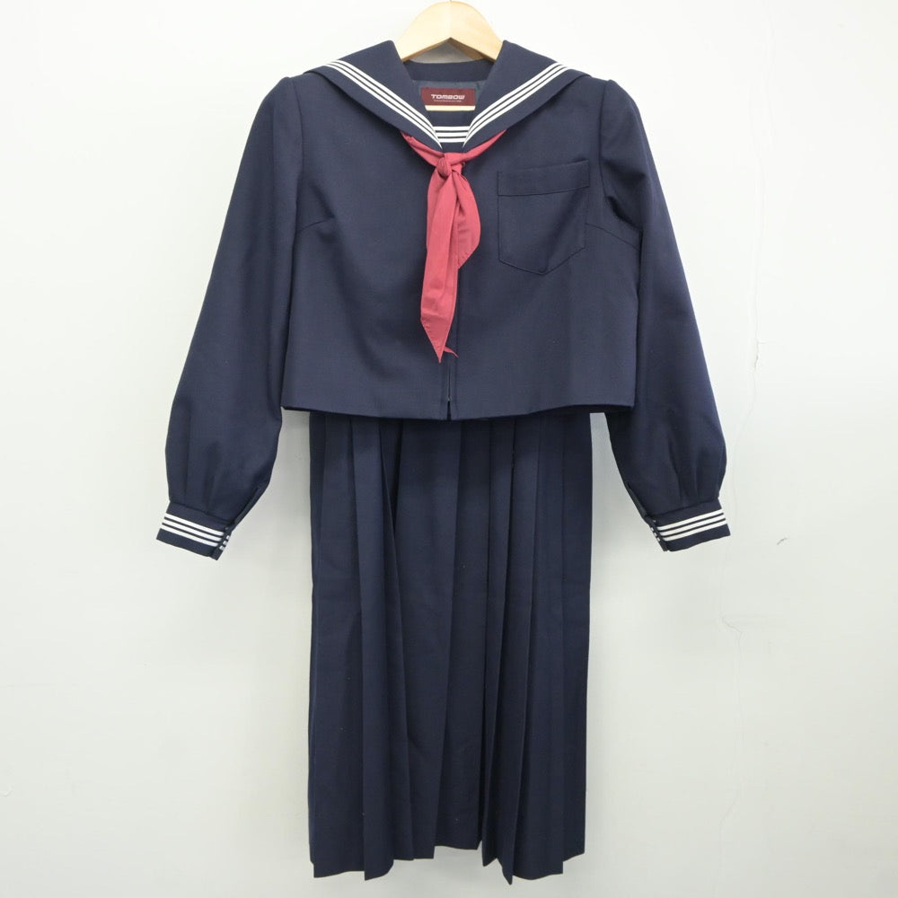 【中古】茨城県 水戸第三中学校 女子制服 3点（セーラー服・ジャンパースカート）sf024898