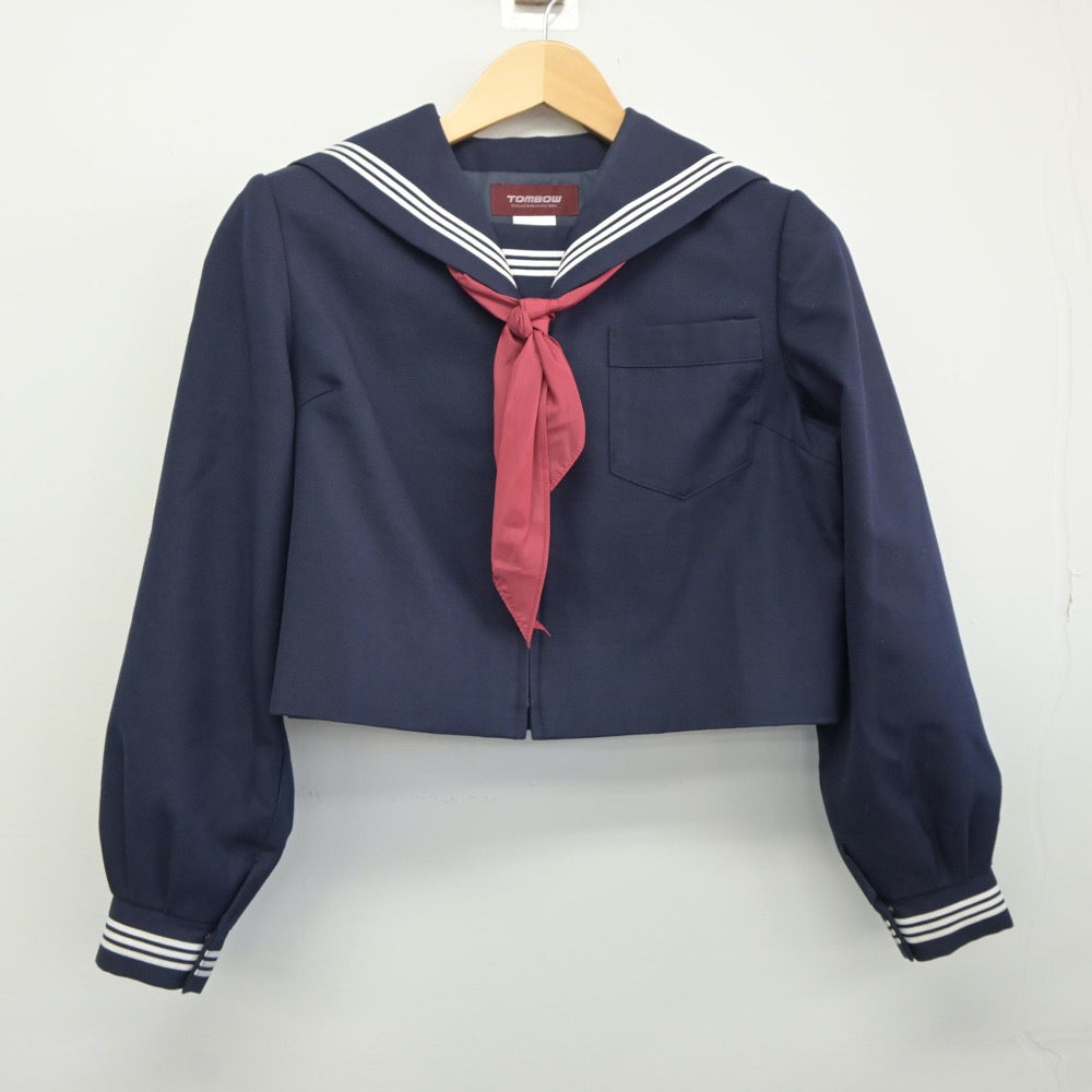 【中古】茨城県 水戸第三中学校 女子制服 3点（セーラー服・ジャンパースカート）sf024898