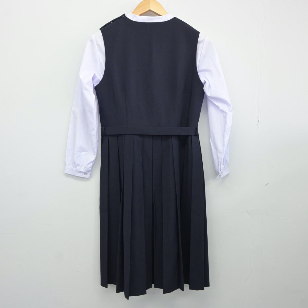 【中古】茨城県 水戸第三中学校 女子制服 3点（シャツ・ジャンパースカート）sf024899