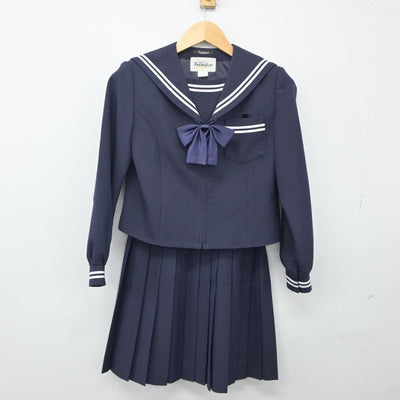 【中古】岡山県 足守中学校 女子制服 3点（セーラー服・スカート）sf024907