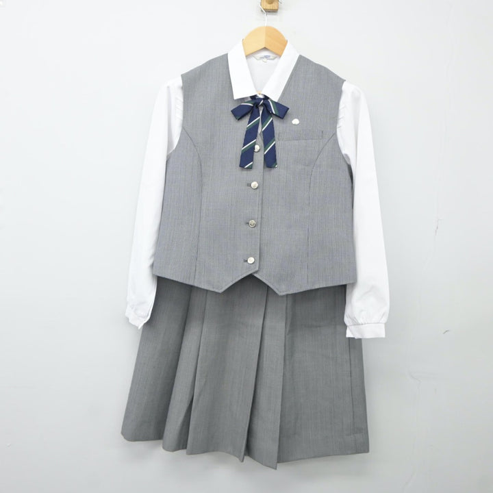 【中古】福岡県 玄界高等学校 女子制服 6点（ブレザー・ベスト・シャツ・スカート）sf024913