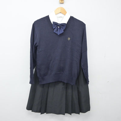 【中古】広島県 安西高等学校 女子制服 4点（ニット・シャツ・スカート）sf024925