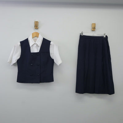 【中古】埼玉県 川越女子高等学校 女子制服 3点（ベスト・シャツ・スカート）sf024938