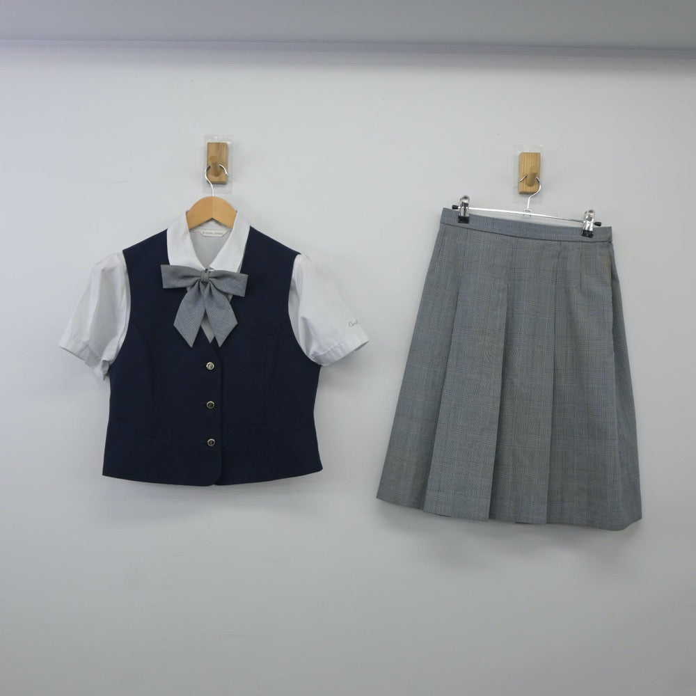 【中古】愛媛県 松山中央高等学校 女子制服 4点（ベスト・シャツ・スカート）sf024942