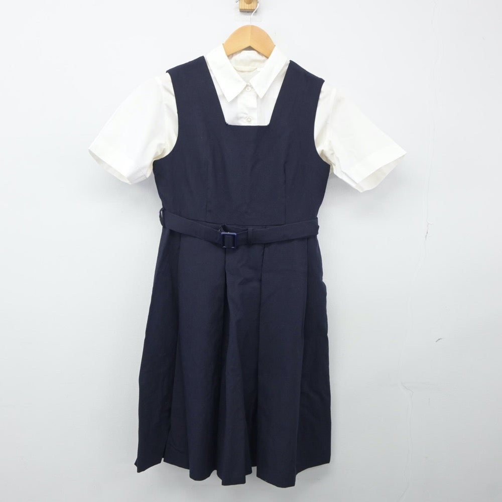 【中古】長崎県 純心女子高等学校 女子制服 2点（シャツ・ジャンパースカート）sf024949