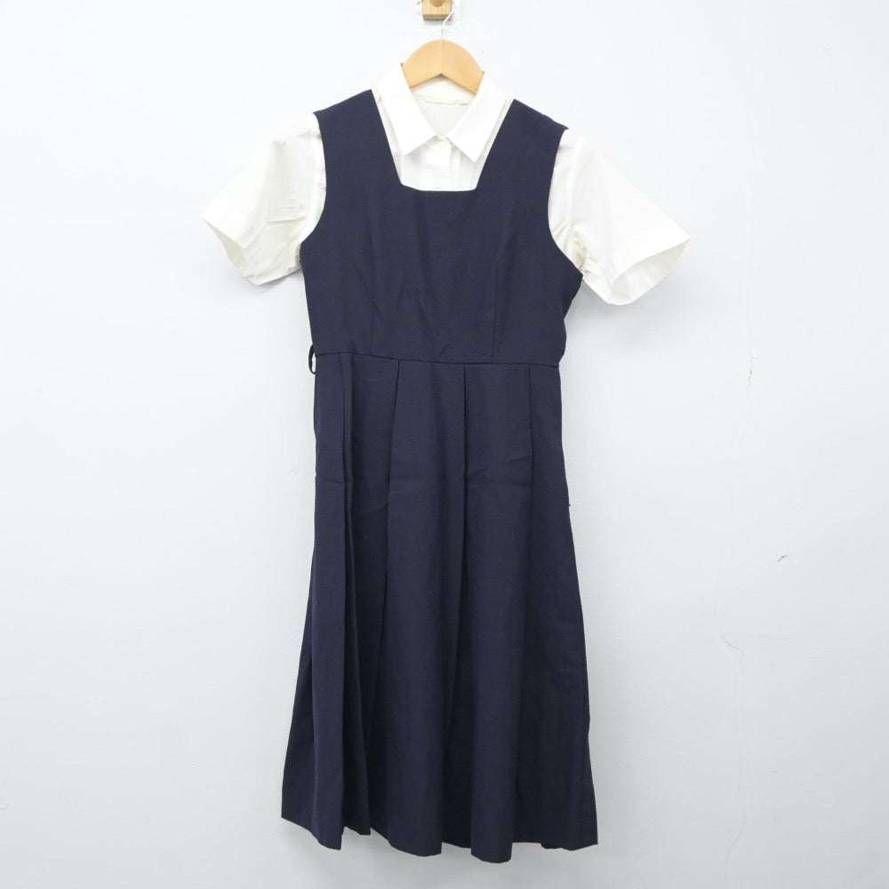 【中古】長崎県 純心女子高等学校 女子制服 3点（シャツ・ジャンパースカート）sf024950