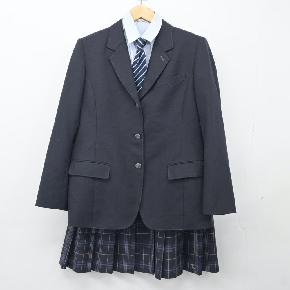 【中古】北海道 苫小牧総合経済高等学校 女子制服 4点（ブレザー・シャツ・スカート）sf024956