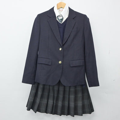 【中古】岩手県 専修北上高等学校 女子制服 6点（ブレザー・ニット・シャツ・スカート）sf024960