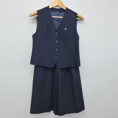 【中古】滋賀県 草津東高等学校 女子制服 2点（ベスト・スカート）sf024998