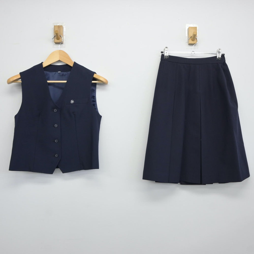 【中古】滋賀県 草津東高等学校 女子制服 2点（ベスト・スカート）sf024998