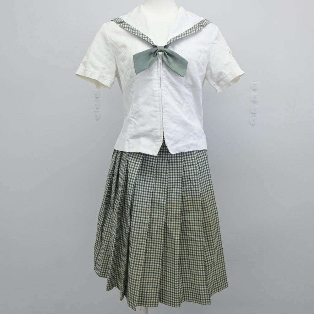 【中古】福島県 須賀川桐陽高等学校 女子制服 3点（セーラー服・スカート）sf025004