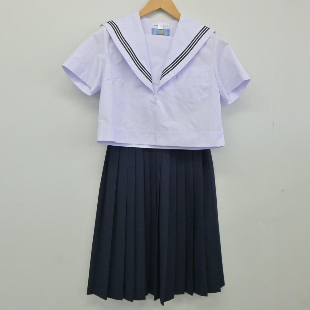 【中古】岐阜県 日新中学校 女子制服 2点（セーラー服・スカート）sf025011