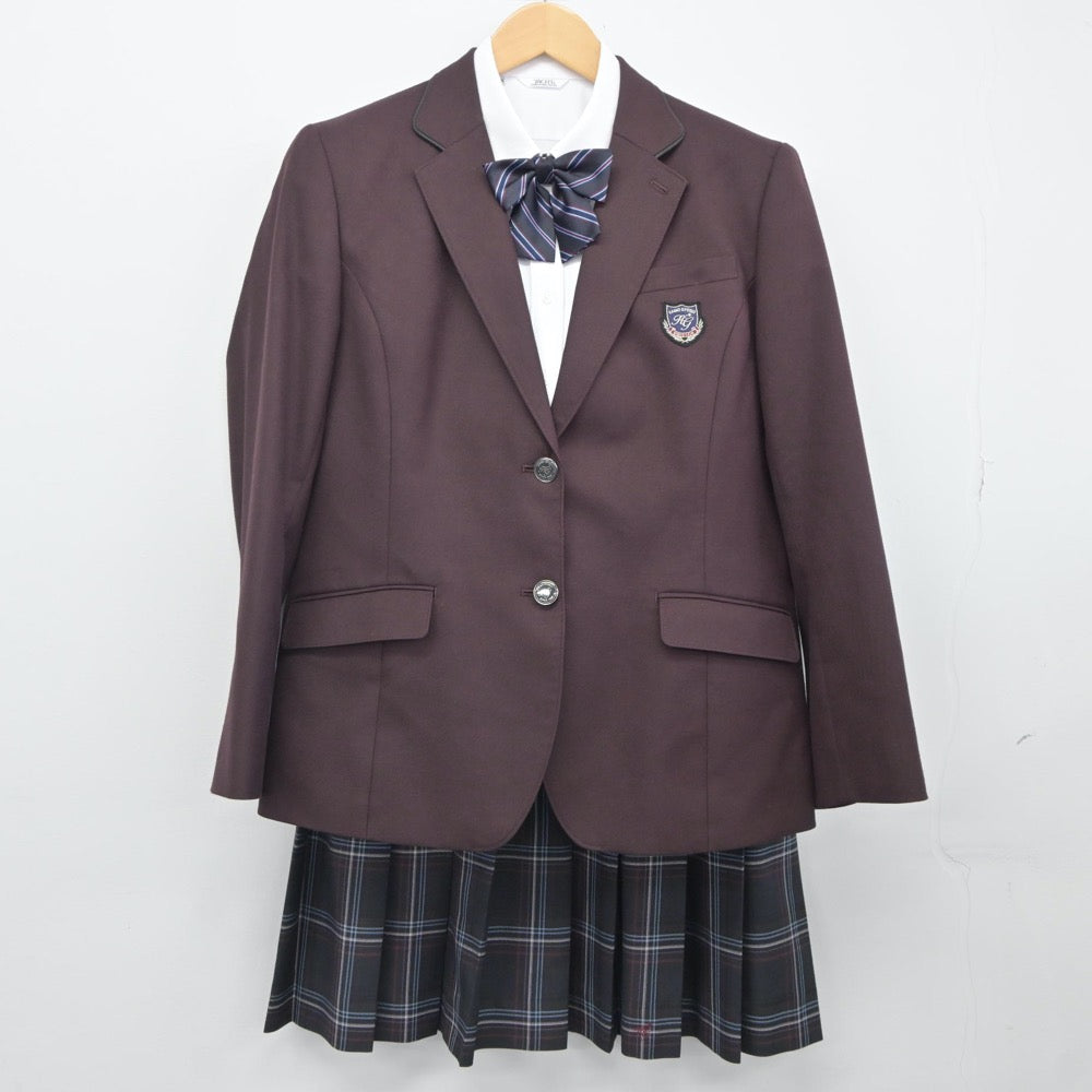 【中古】新潟県 加茂暁星高等学校 女子制服 4点（ブレザー・シャツ・スカート）sf025013