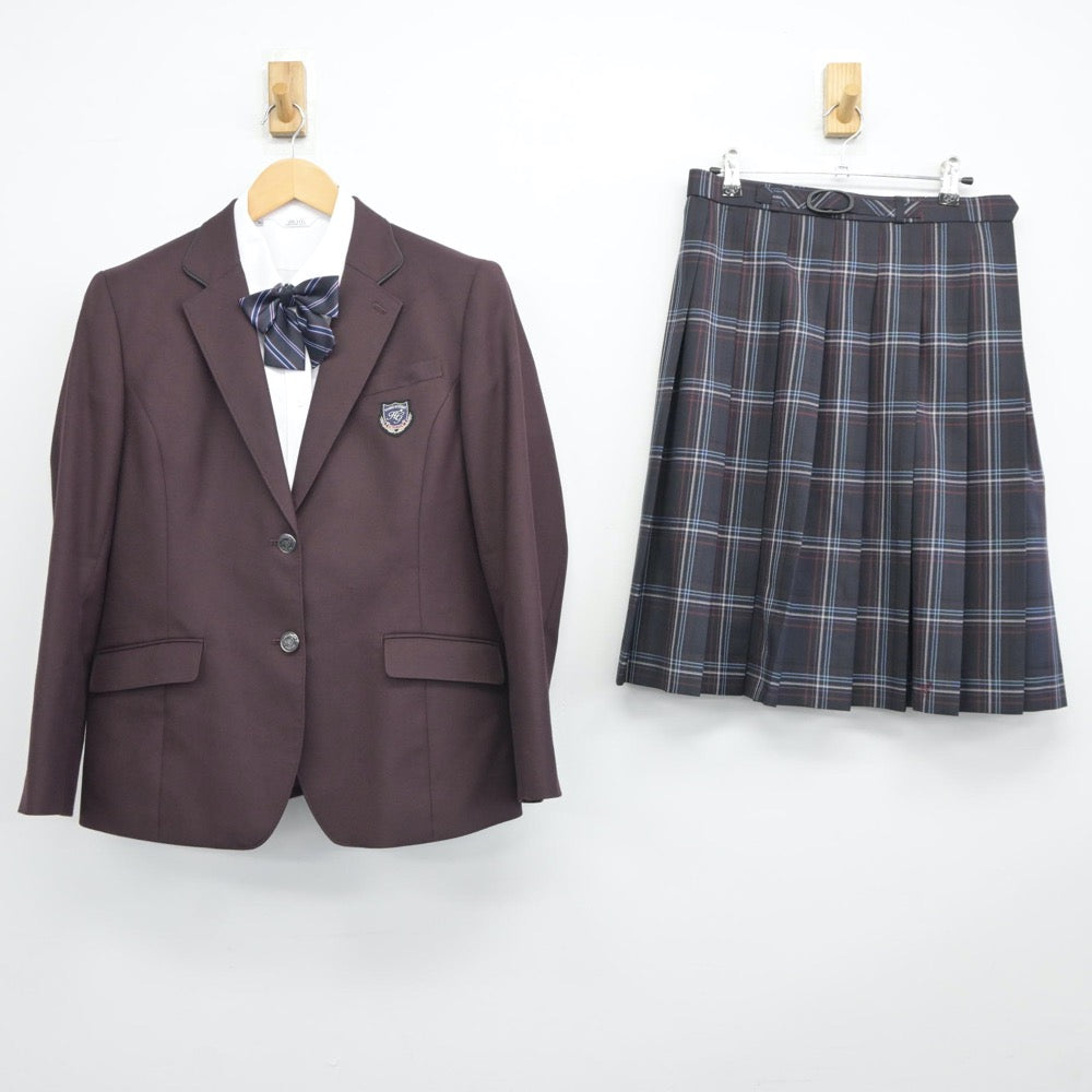 【中古】新潟県 加茂暁星高等学校 女子制服 4点（ブレザー・シャツ・スカート）sf025013