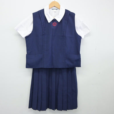 【中古】奈良県 育英西中学校・高等学校 女子制服 3点（ベスト・シャツ・スカート）sf025024