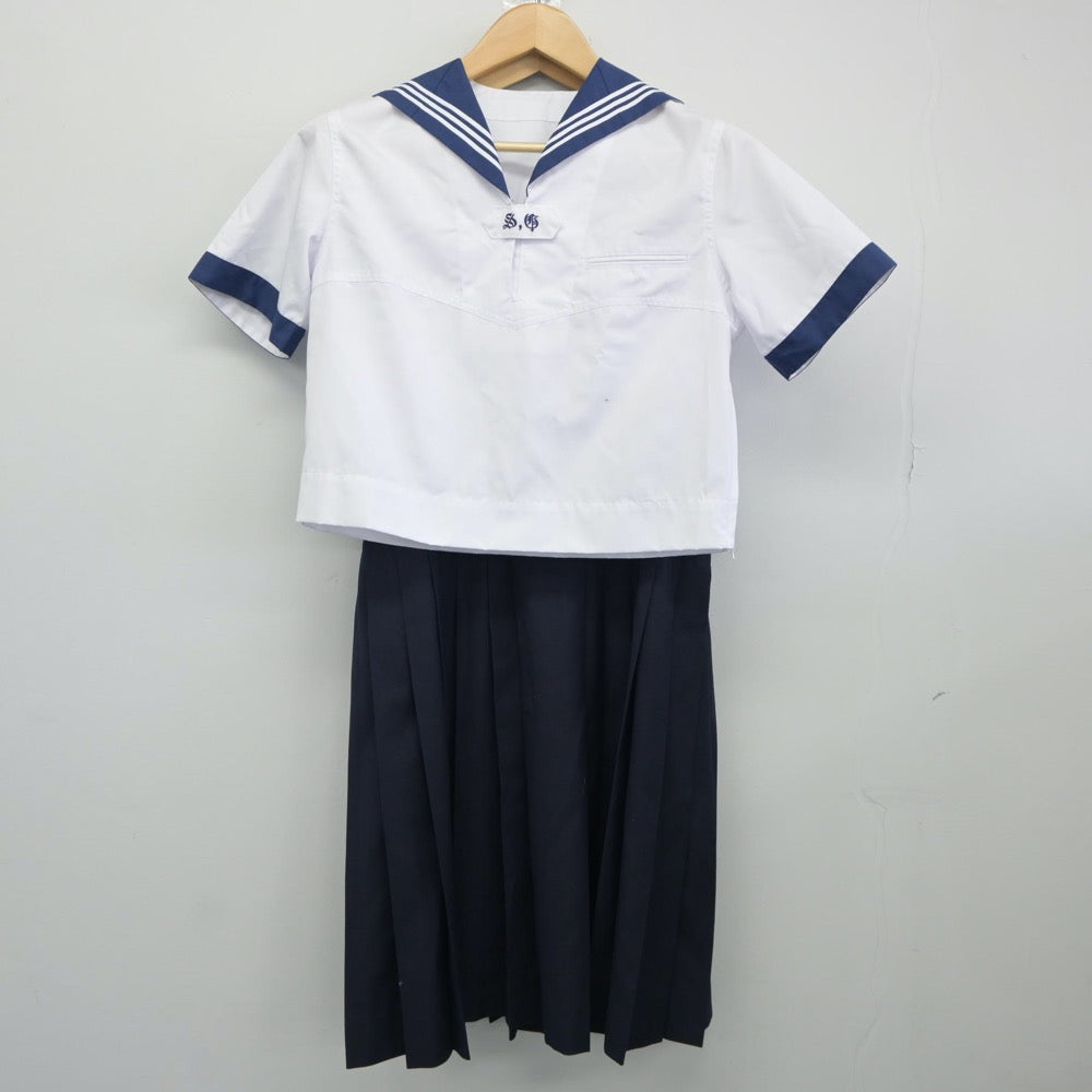 【中古】神奈川県 聖和学園高等学校 女子制服 2点（セーラー服・スカート）sf025029