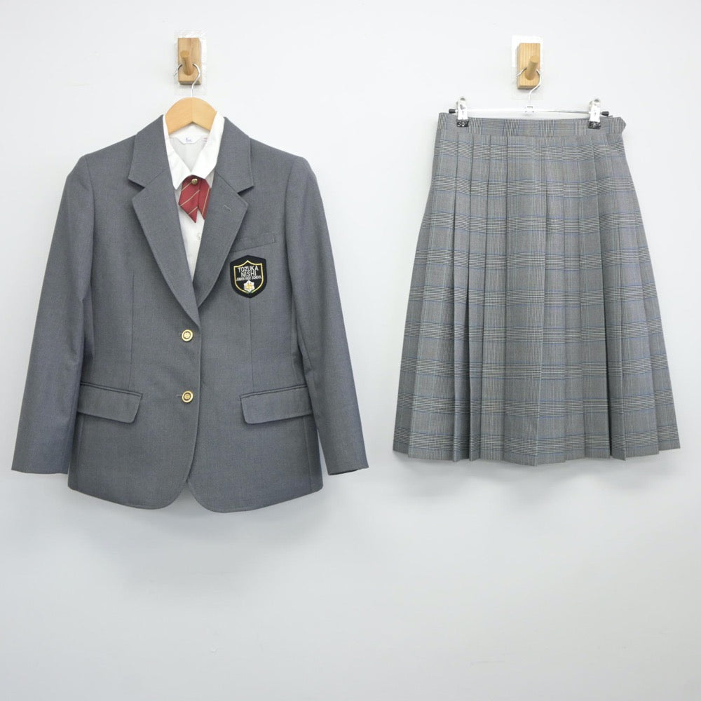 【中古】埼玉県 戸塚西中学校 女子制服 4点（ブレザー・シャツ・スカート）sf025033