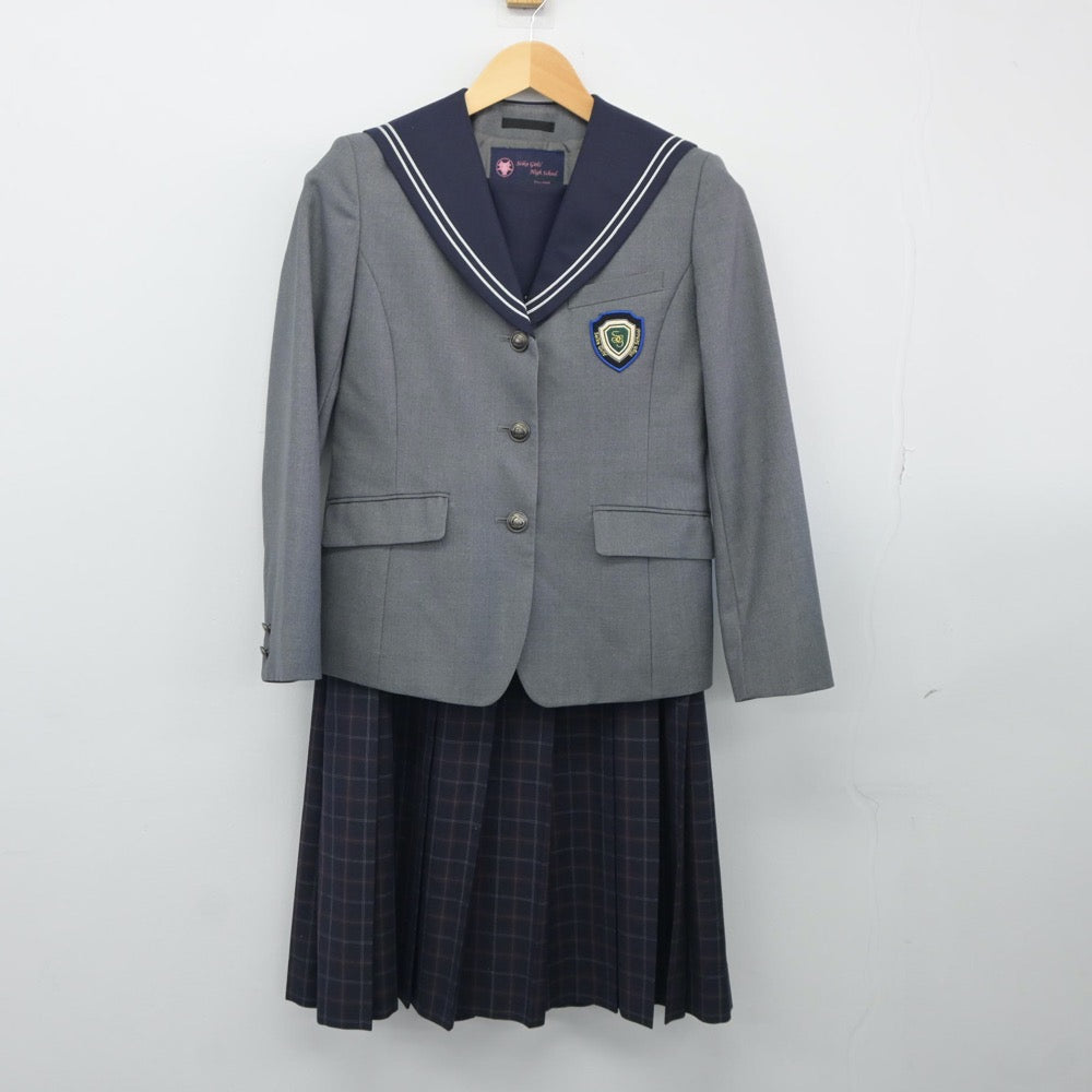 【中古】福岡県 精華女子高等学校 女子制服 2点（ブレザー・ジャンパースカート）sf025042