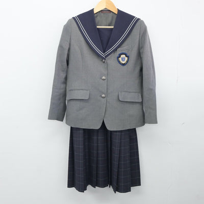 【中古】福岡県 精華女子高等学校 女子制服 2点（ブレザー・ジャンパースカート）sf025043