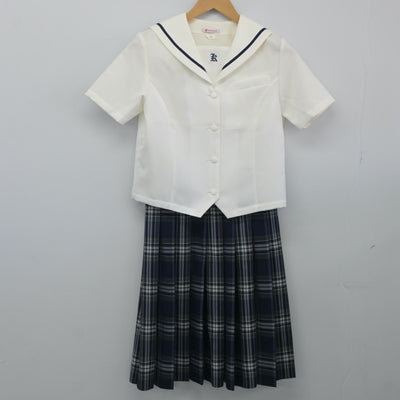 【中古】愛媛県 新居浜北中学校 女子制服 3点（セーラー服・スカート）sf025050