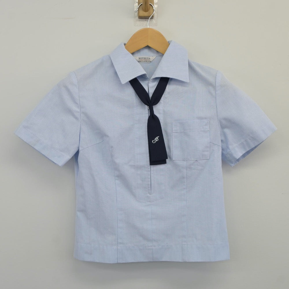 【中古】熊本県 必由館高等学校 女子制服 3点（シャツ・スカート）sf025060