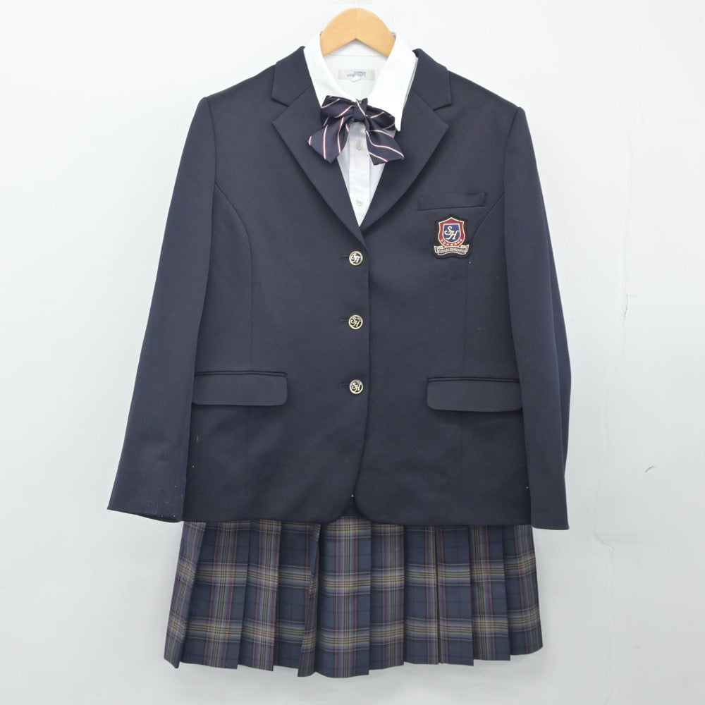 【中古】北海道 札幌北斗高等学校 女子制服 4点（ブレザー・シャツ・スカート）sf025065