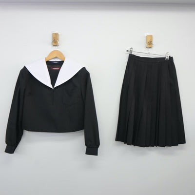 【中古】愛知県 国府高等学校 女子制服 3点（セーラー服・ニット・スカート）sf025082