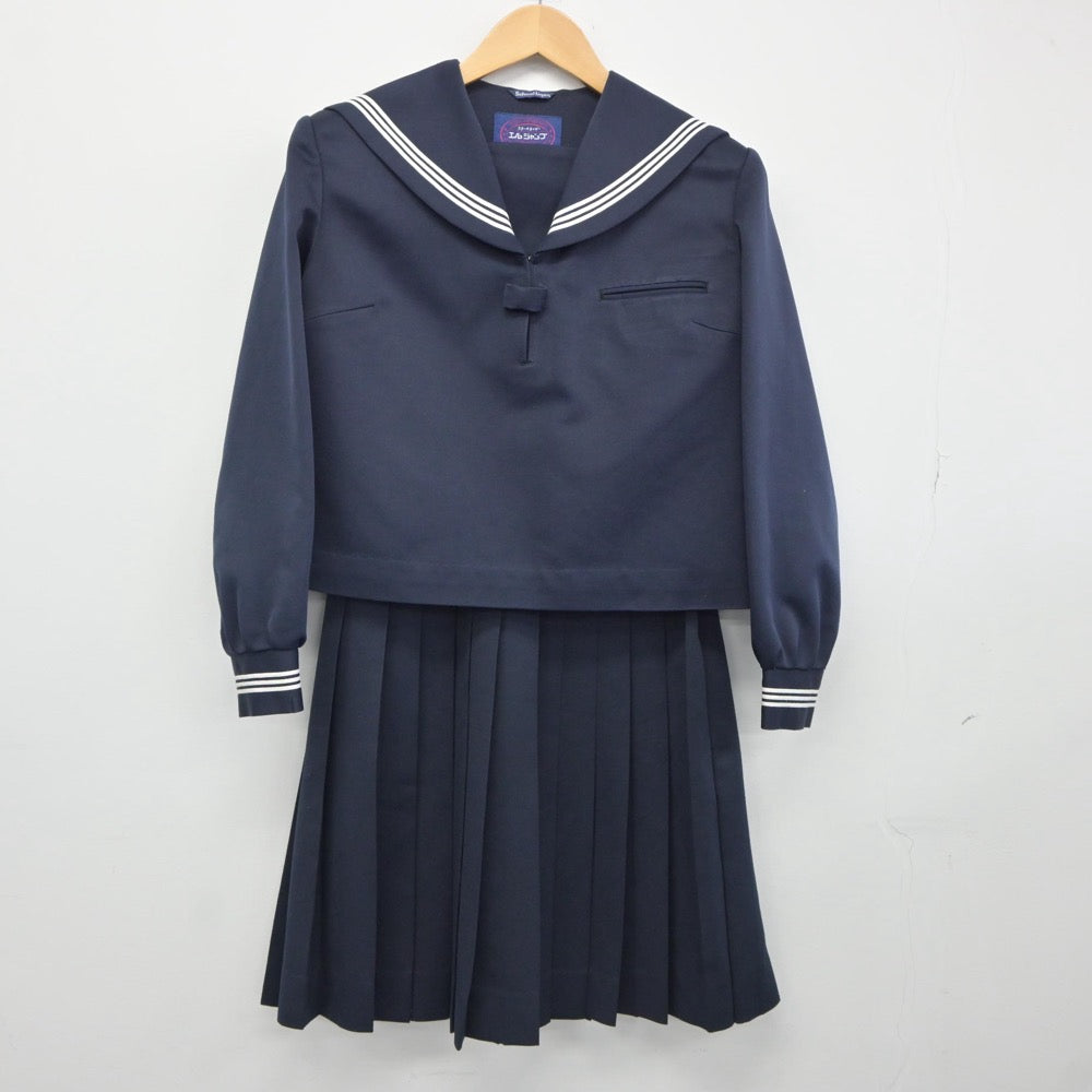 【中古】新潟県 柿崎中学校 女子制服 2点（セーラー服・スカート）sf025087