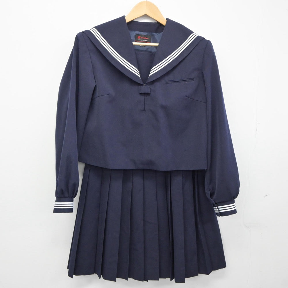 【中古】新潟県 柿崎中学校 女子制服 2点（セーラー服・スカート）sf025089