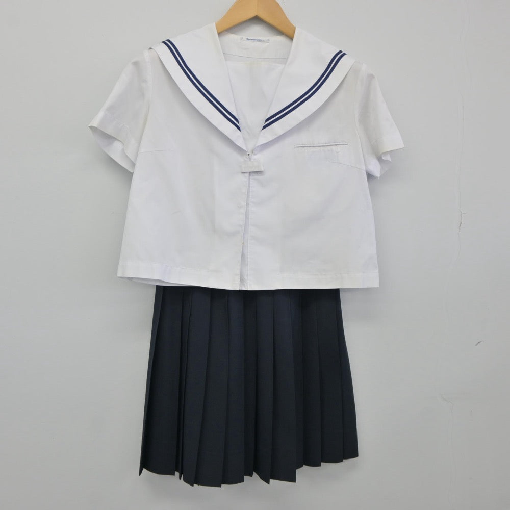 【中古】新潟県 柿崎中学校 女子制服 3点（セーラー服・セーラー服・スカート）sf025092