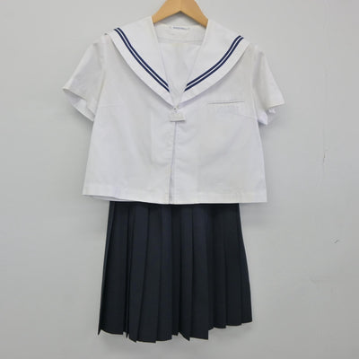 【中古】新潟県 柿崎中学校 女子制服 3点（セーラー服・セーラー服・スカート）sf025092